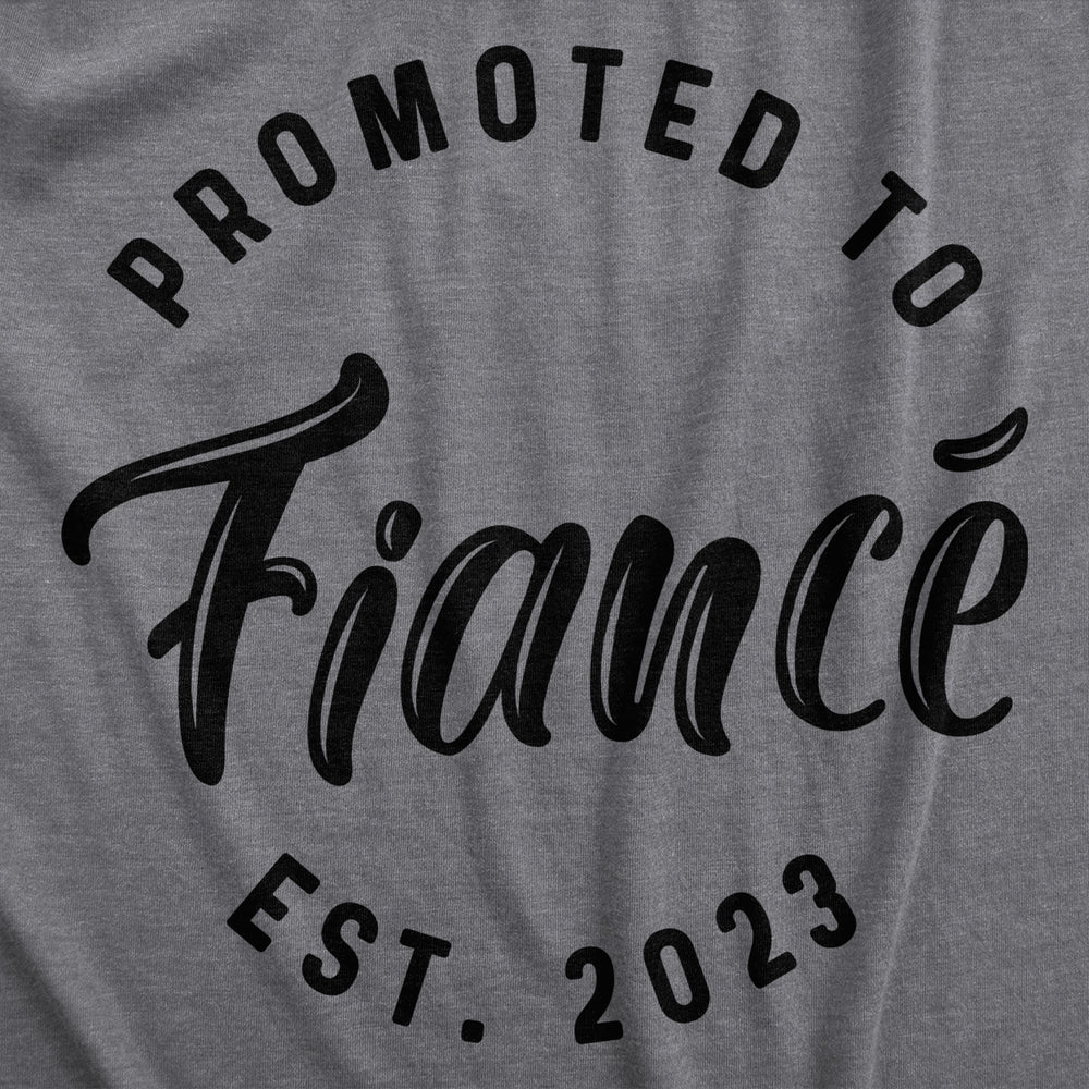 Crazy Dog Mens Promoted To Fiance Est. 2024 2023 Graphic T Shirt Wedding Engagement Tee Image 2