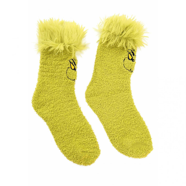 Dr. Seuss The Grinch Who Stole Christmas Character Fuzzy Socks Image 3