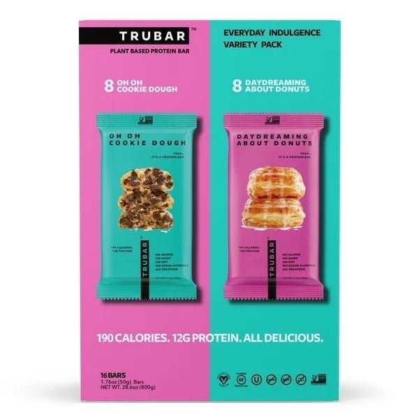 Trubar Plant Protein Bars Everyday Indulgence Variety1.7 Ounce (Pack of 16) Image 1