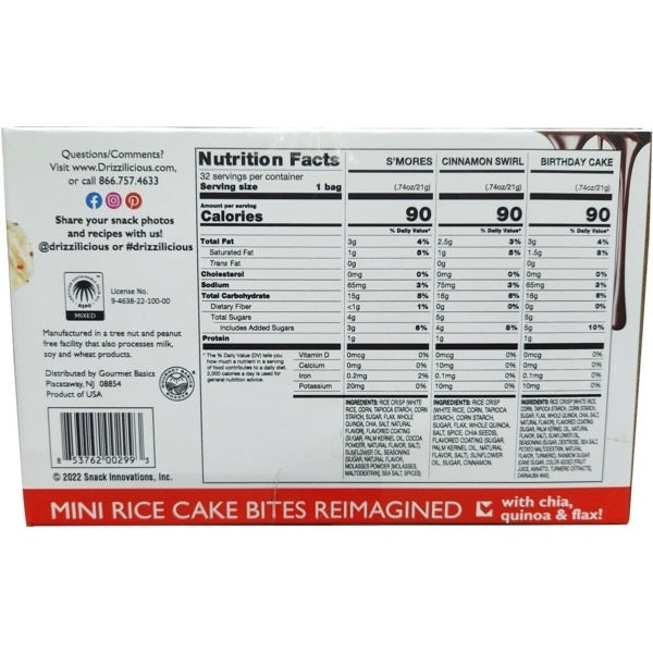 Drizzilicious Mini Rice Cake Bites Variety Pack (32 Count) Image 2