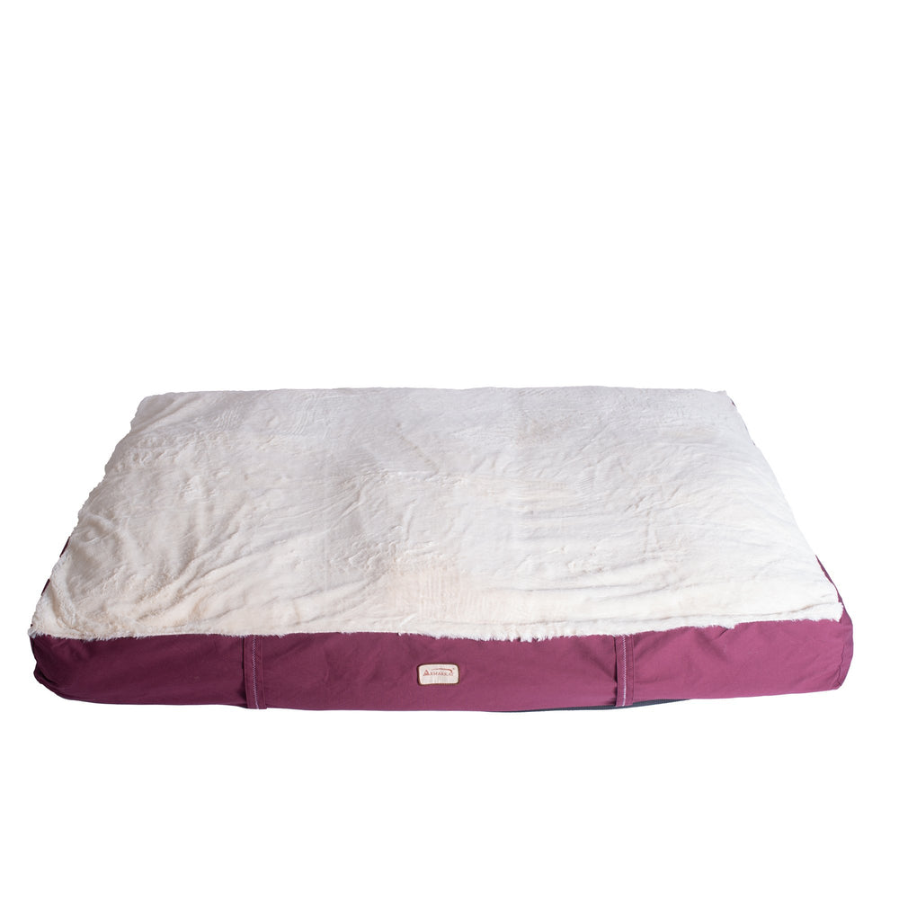 Armarkat Model M02 Medium Pet Bed Mat with Poly Fill Cushion in Burgundy and Ivory Image 2