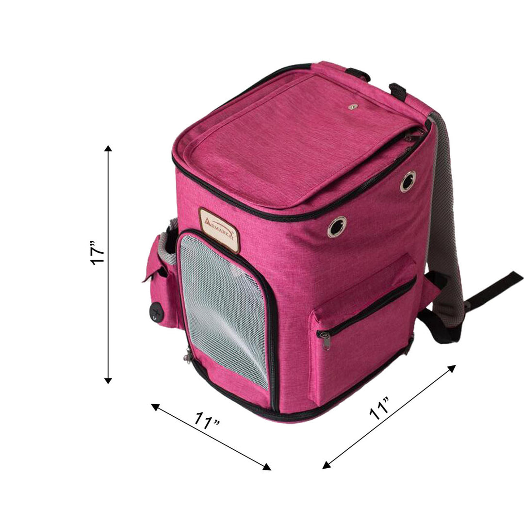 Armarkat PC301P Pet Carrier Backpack Pink Gray Soft-Sided 17x11x11 inches Image 4