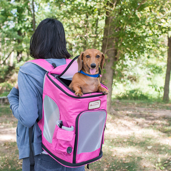 Armarkat Model PC301P Pets Backpack Pet Carrier in Pink and Gray Combo Image 7
