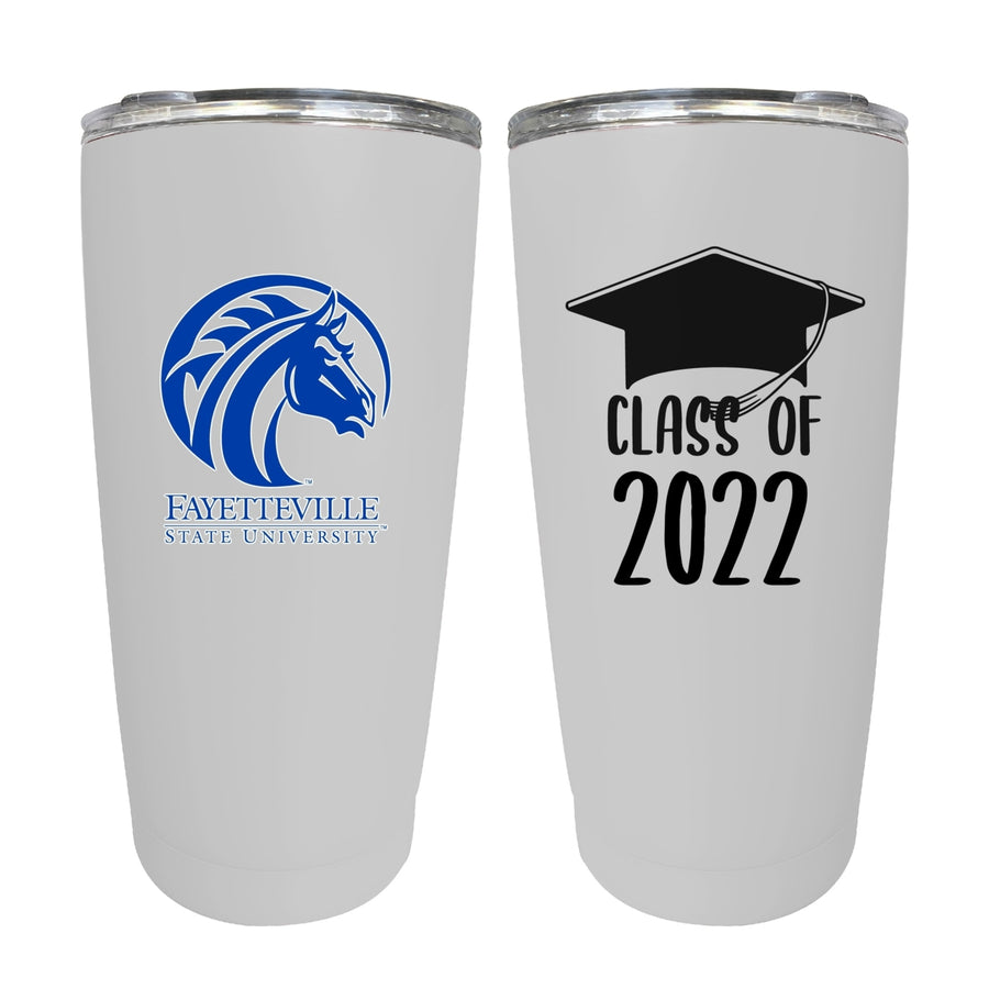 Fayettville State University 16 OZ Insulated Stainless Steel Grad Tumbler White Image 1