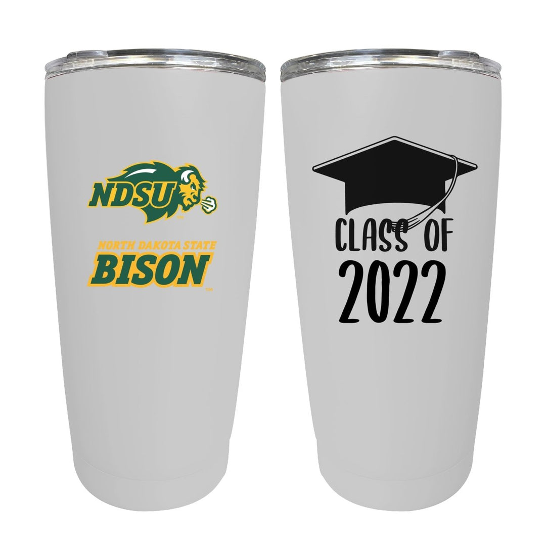 North Dakota State Bison 16 OZ Insulated Stainless Steel Grad Tumbler White Image 1