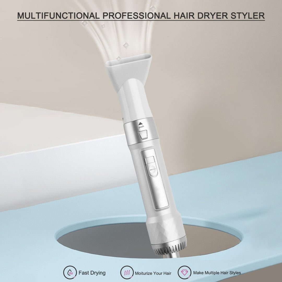 4-in-1 Hair Dryer Brush Styler Straightening Curling 220-240V Image 8