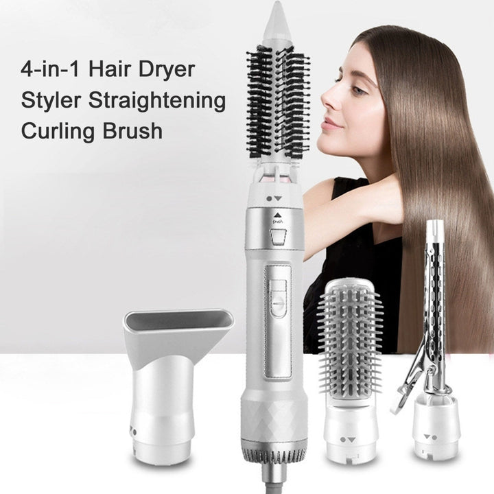 4-in-1 Hair Dryer Brush Styler Straightening Curling 220-240V Image 9