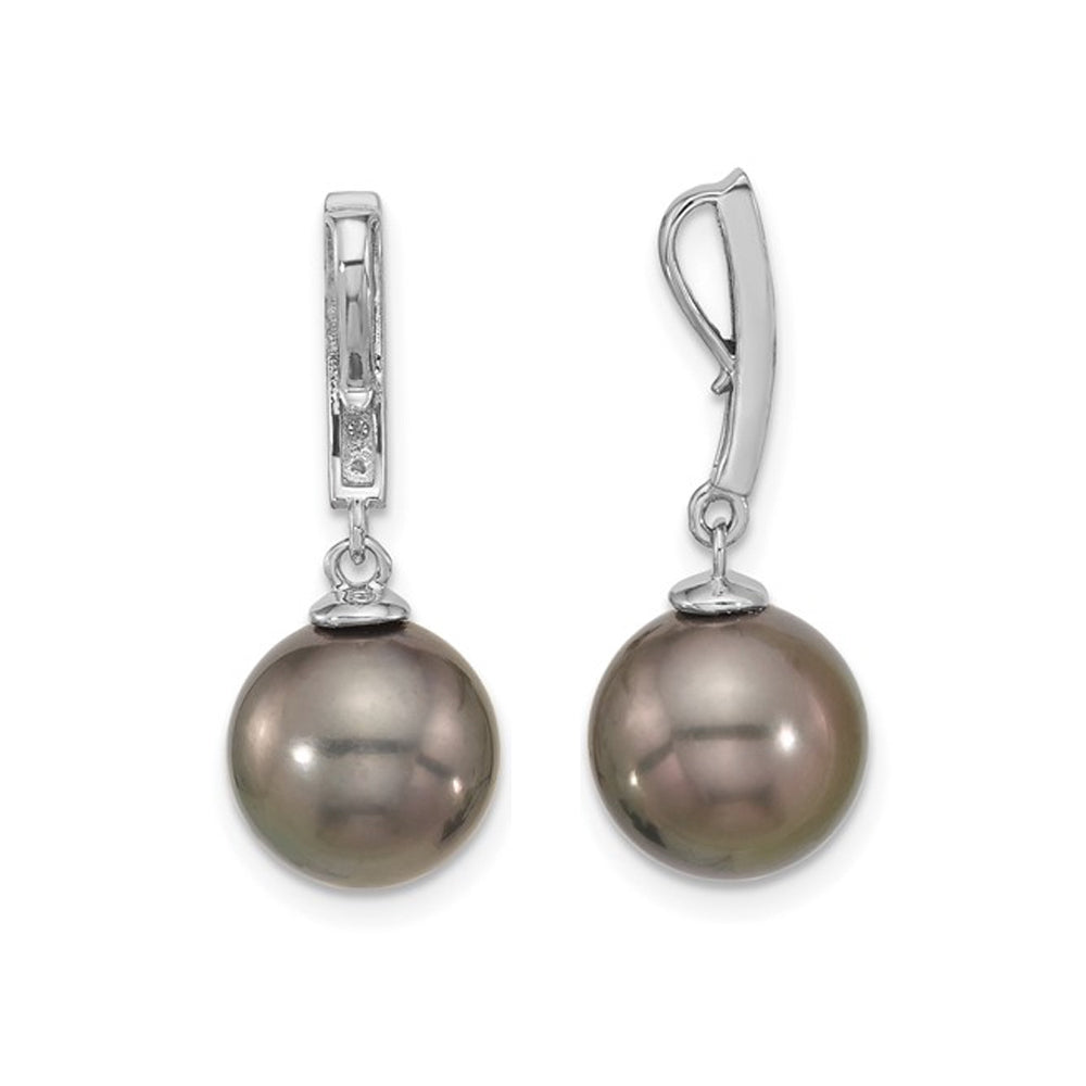 14K White Gold Saltwater Tahitian Pearl Drop Pendant Necklace with Chain Image 3