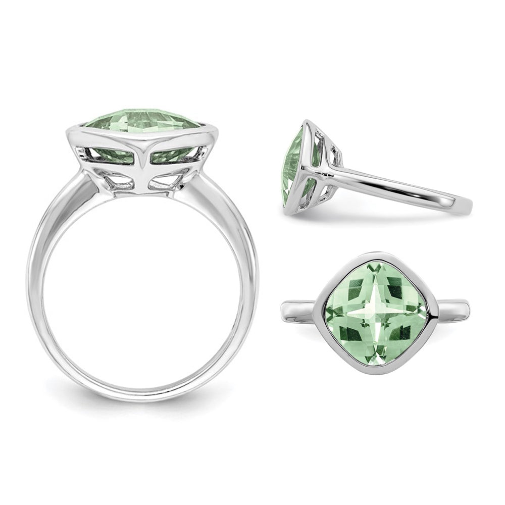 3.60 Carat (ctw) Green Quartz Ring in Sterling Silver Image 2