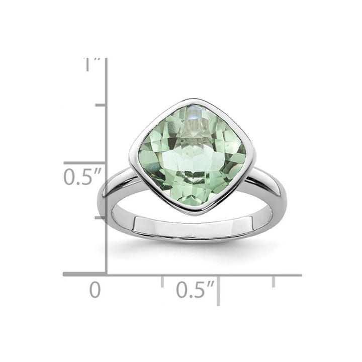 3.60 Carat (ctw) Green Quartz Ring in Sterling Silver Image 4