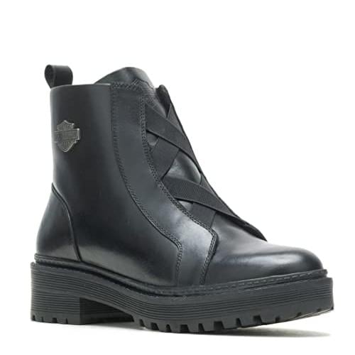 HARLEY-DAVIDSON FOOTWEAR Womens Carney Elastic Ankle Boot BLACK Image 3