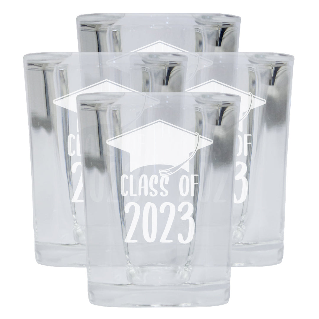 Class of 2023 Grad 2 Ounce Etched Square Shot Glass Image 3