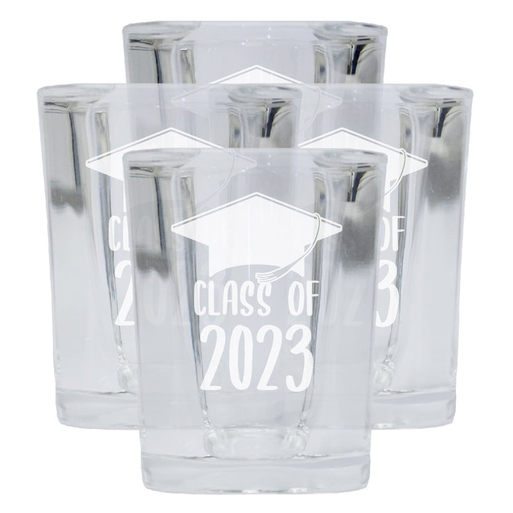 Class of 2023 Grad 2 Ounce Etched Square Shot Glass Image 3