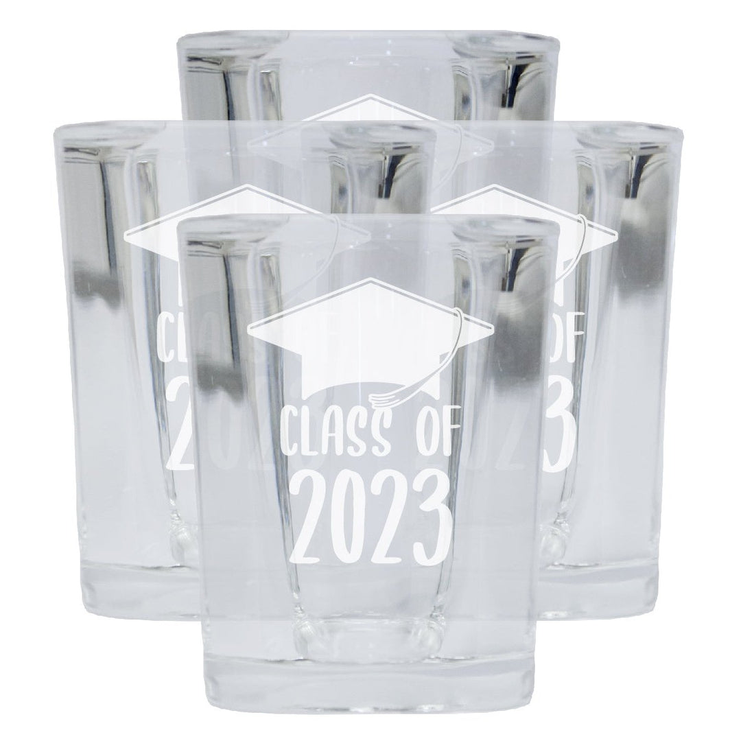 Class of 2023 Grad 2 Ounce Etched Square Shot Glass Image 1