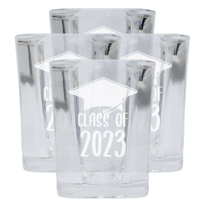 Class of 2023 Grad 2 Ounce Etched Square Shot Glass Image 1