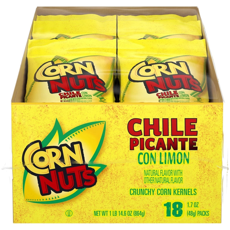 Corn Nuts Chile Picante con Limon Crunchy Corn Kernels 1.7 Ounce (Pack of 18) Image 1