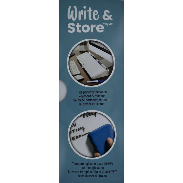 MessageStor Write and Store Glass Desktop Whiteboard and Organizer 18" x 6.5" Image 4