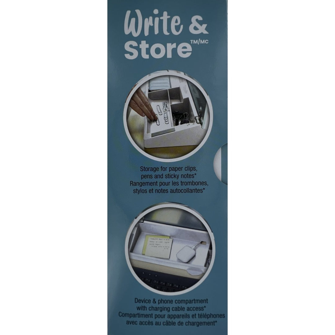 MessageStor Write and Store Glass Desktop Whiteboard and Organizer 18" x 6.5" Image 4