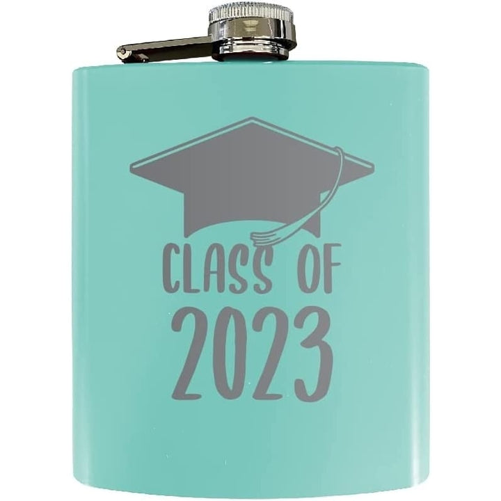 Class of 2023 Graduation Senior Grad Engraved Matte Finish Stainless Steel 7 oz Flask Image 4