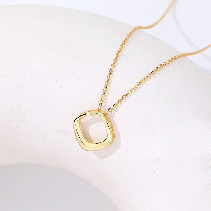 Hollow quadrilateral geometric necklace female European and American niche fashion ins Image 1