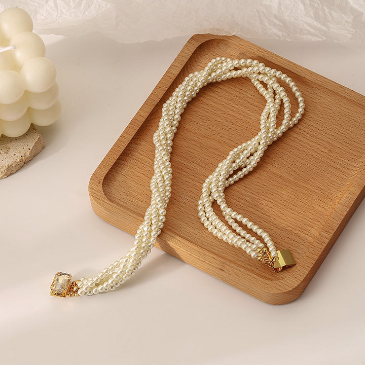 Heavy Industry Retro Vintage Palace Wind Tingling Pearl Necklace Exaggerated Advanced Sensory Handmade Bead Foller Chain Image 3