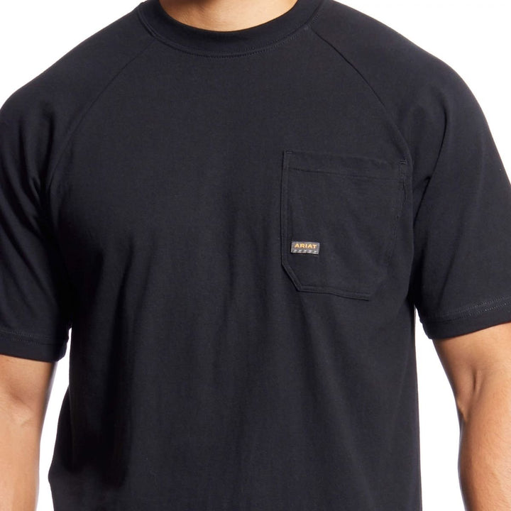 Ariat Mens Rebar Cotton Strong T-Shirt Black - 10023572 Image 3