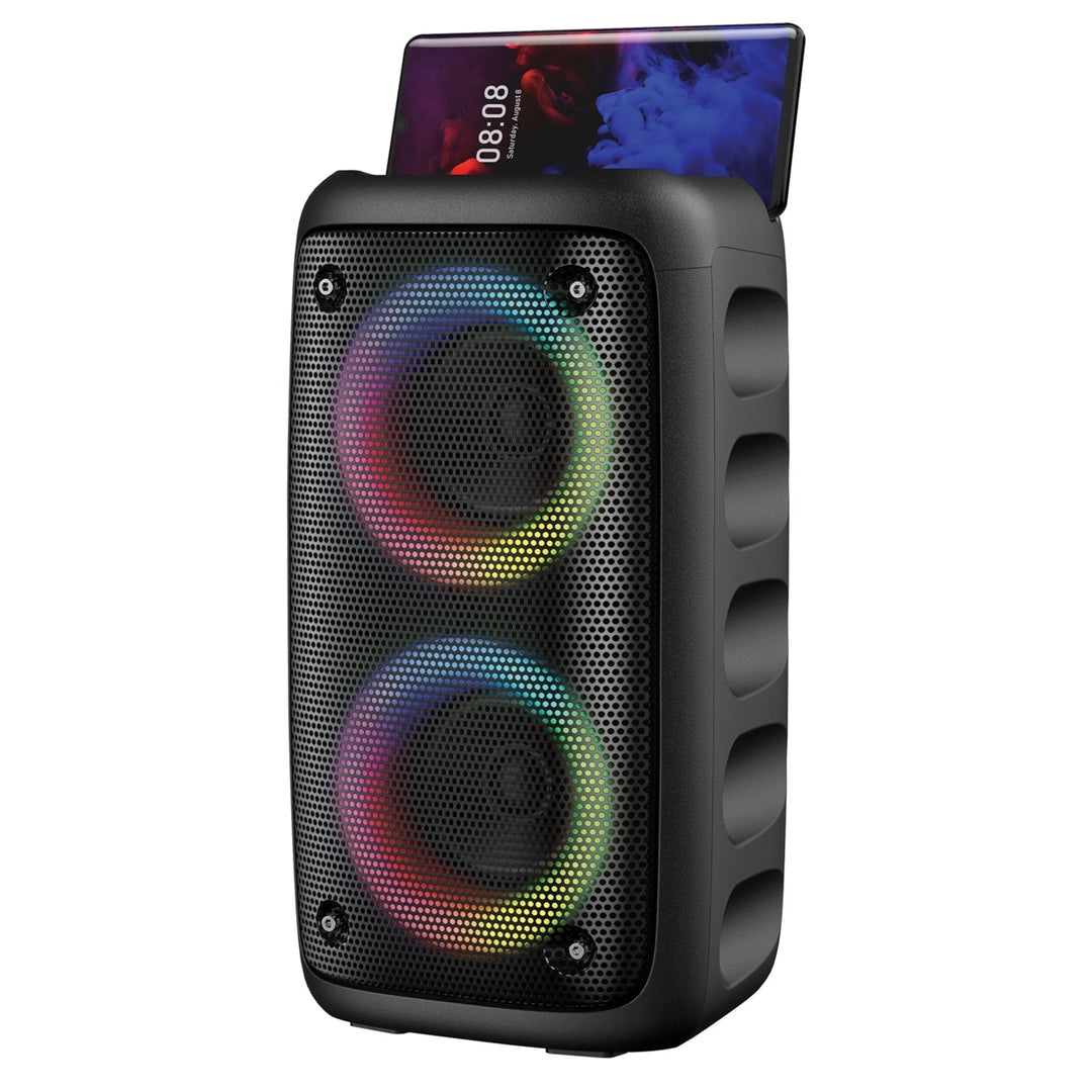 High Efficiency 2 x 3 Speaker System with LED Lights Bluetooth FM Karaoke IQ-1933BT Image 3