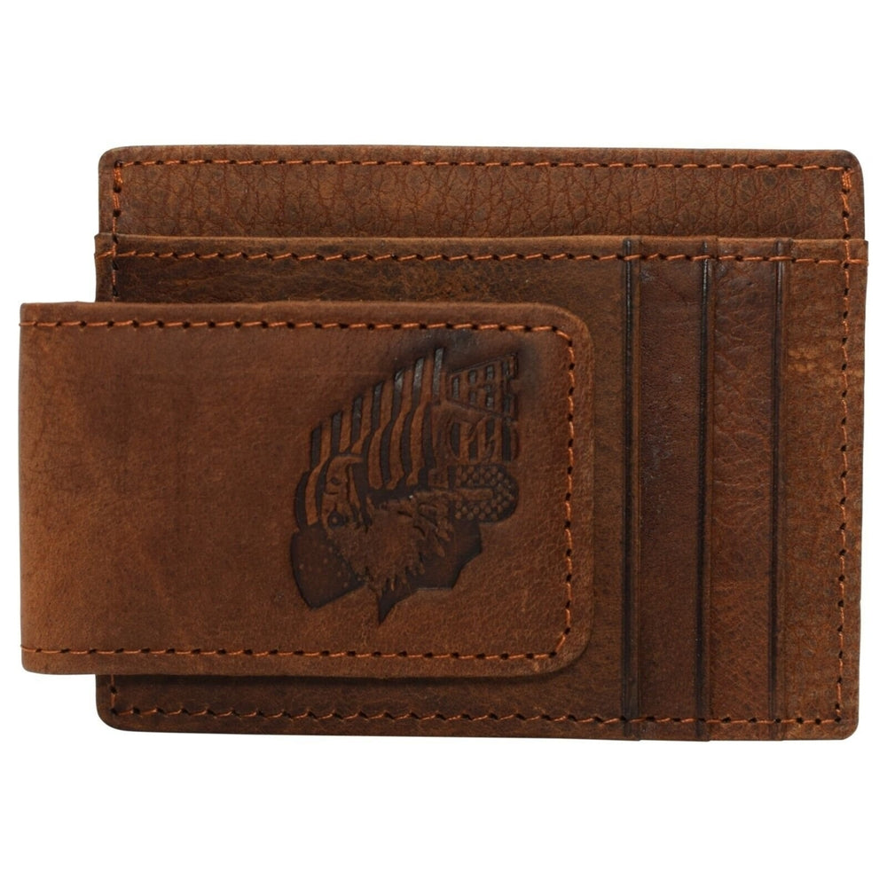 Mens Front Pocket Wallet Money Clip Leather Slim RFID Blocking Magnet Card Case Image 2