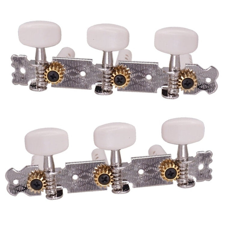 2Pcs Acoustic Classical Guitar Tuning Pegs Machine Heads Tuners Guitar Parts Silver Image 1