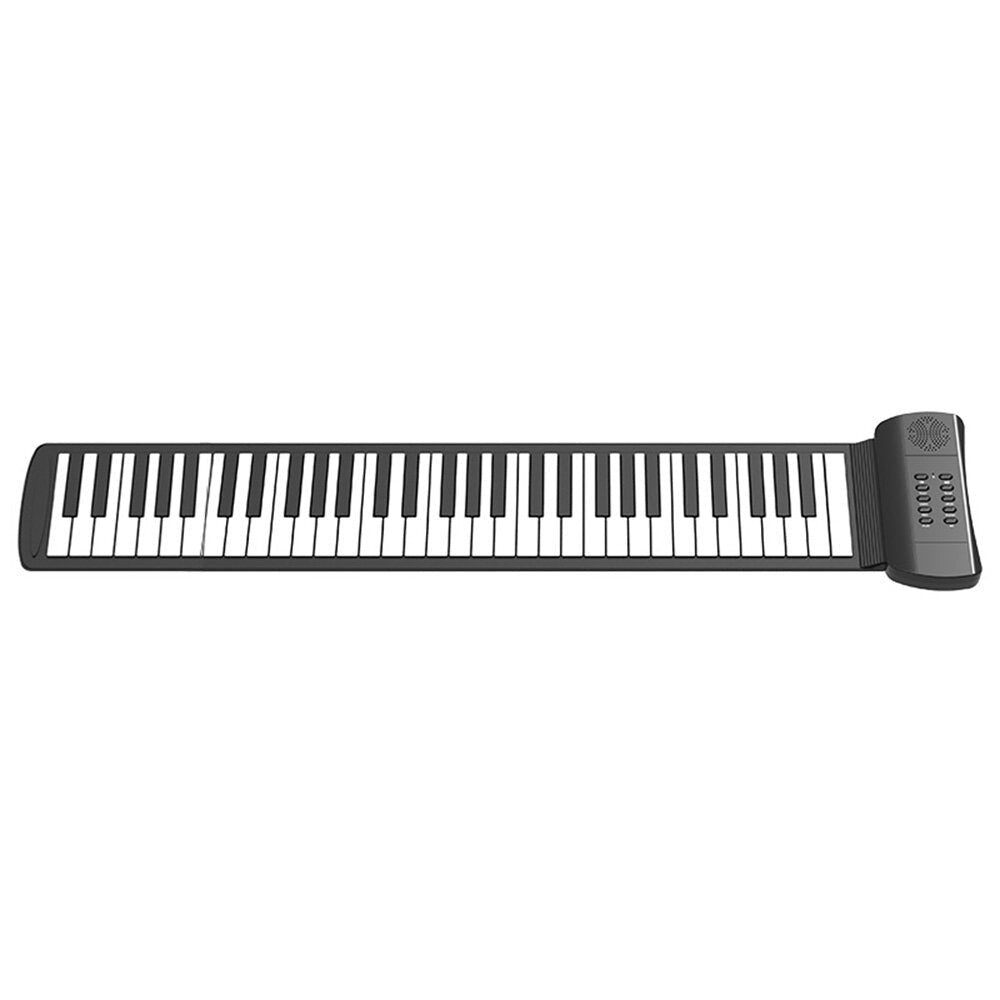 61 Standard Keys Foldable Portable Electronic Keyboard Roll Up Piano With Usb Charging Cable Image 2