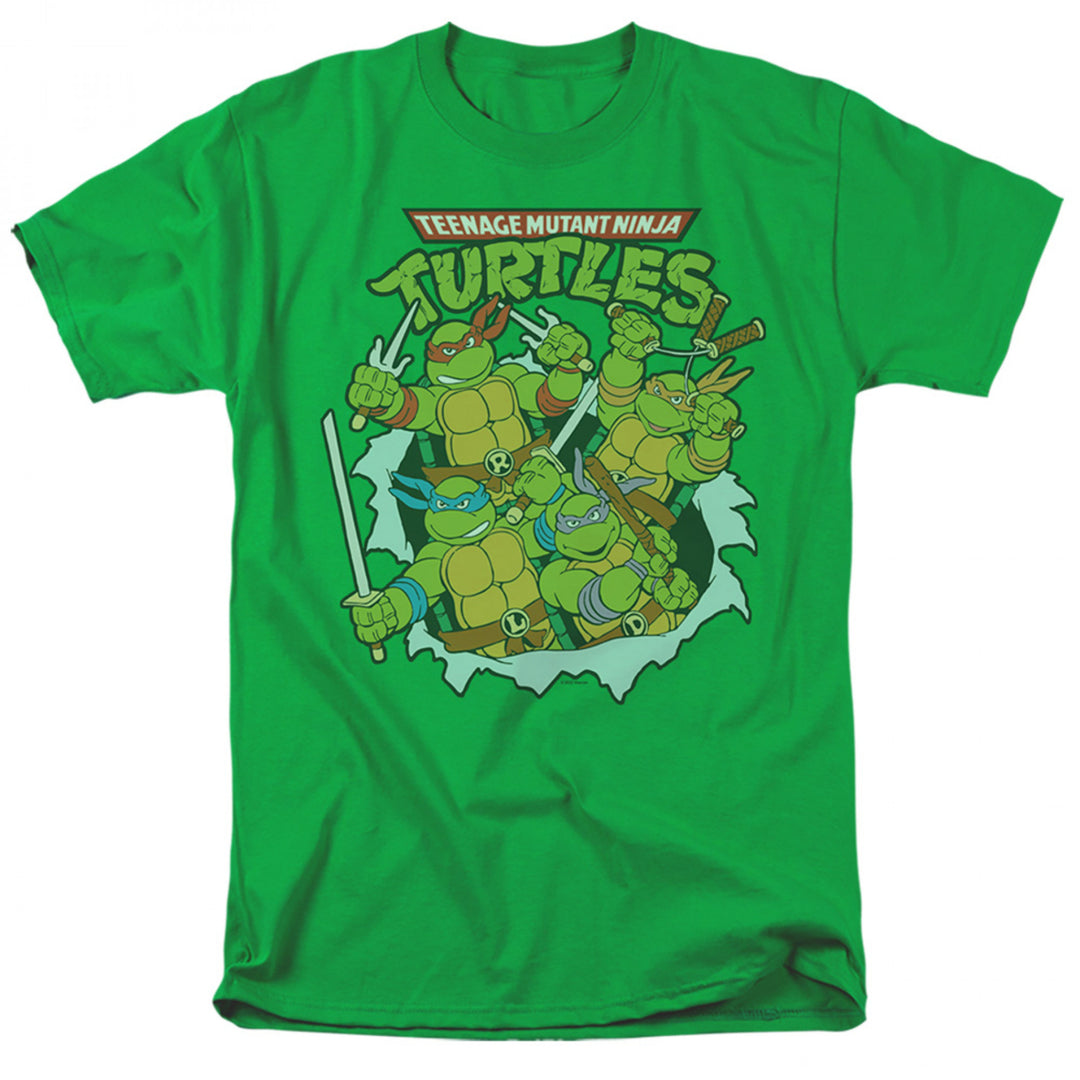 Teenage Mutant Ninja Turtles Retro Tear Through T-Shirt Image 1