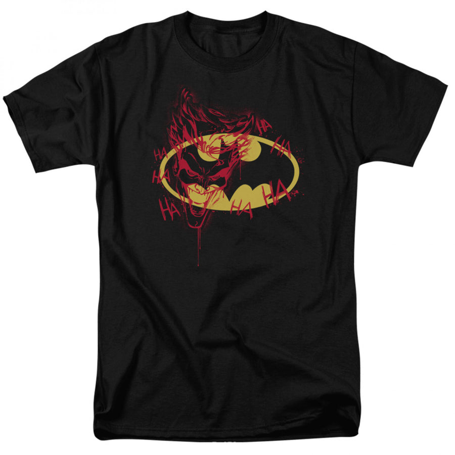 Batman Logo Joker Graffiti T-Shirt Image 1