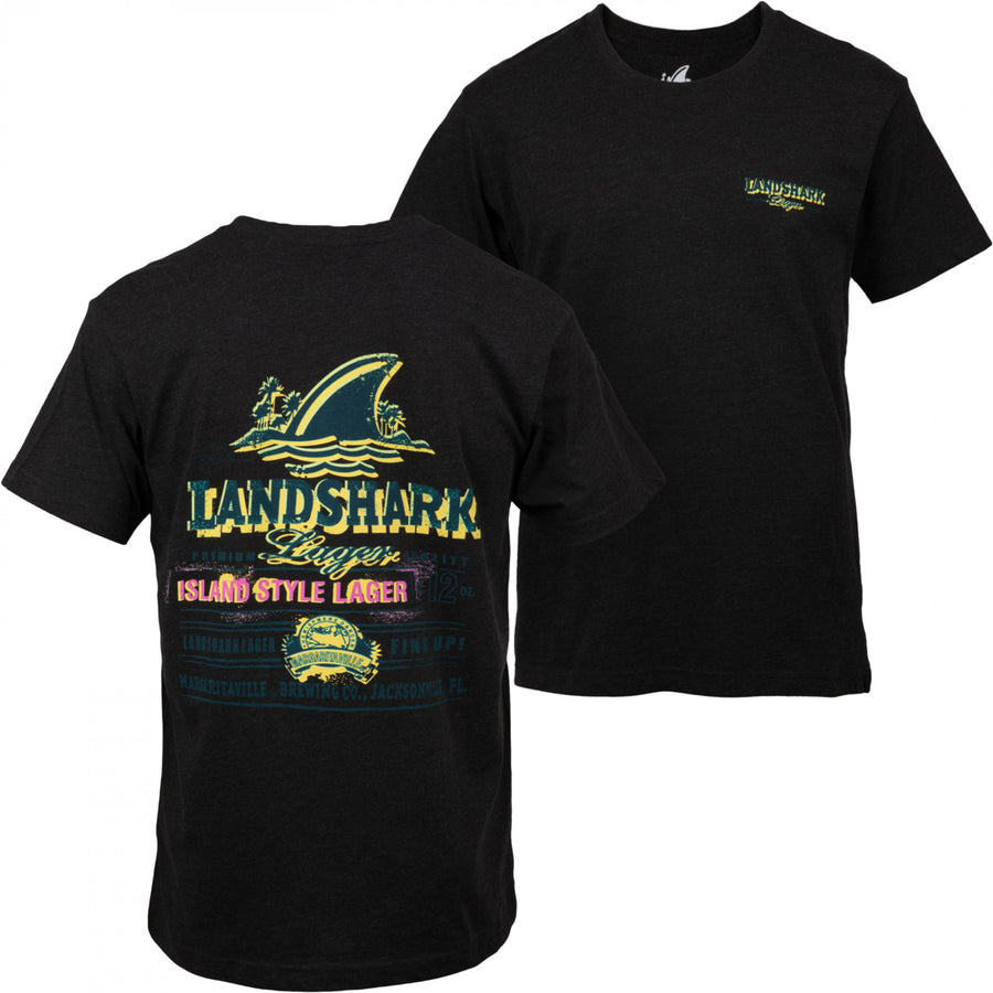 Landshark Painted Logo Black Tee Shirt Image 1