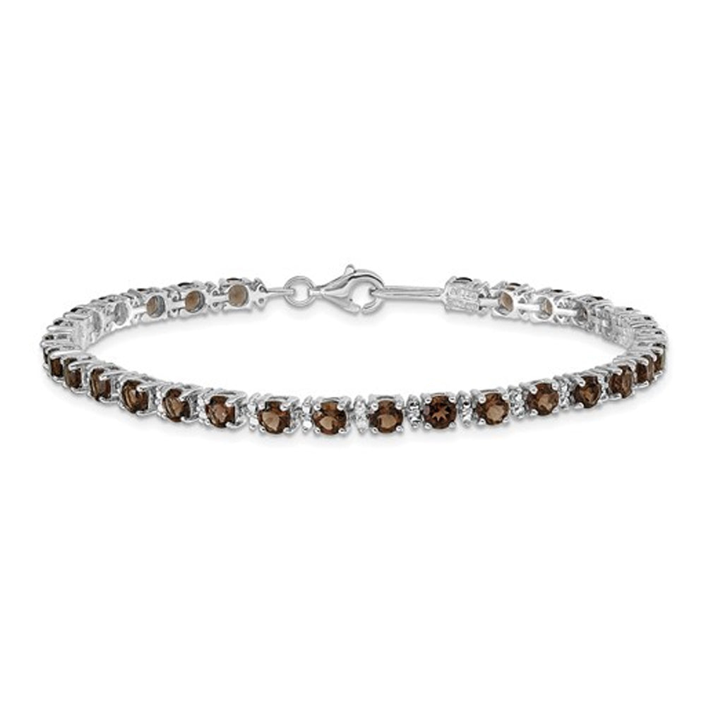 Sterling Silver 4.05 Carat (ctw) Smoky Quartz Bracelet Image 1