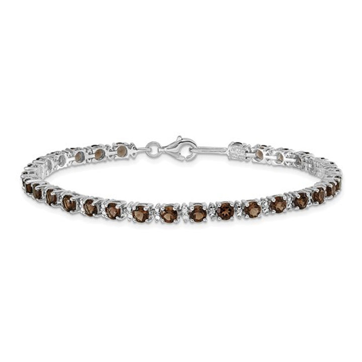 Sterling Silver 4.05 Carat (ctw) Smoky Quartz Bracelet Image 1