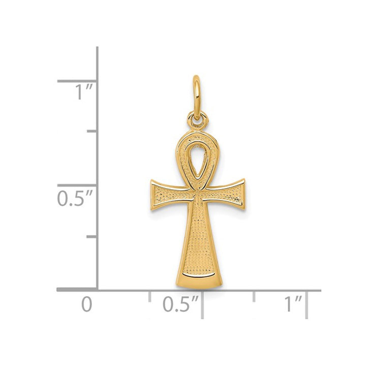 10K Yellow Gold Ankh Egyptian Cross Pendant Necklace with Chain Image 2