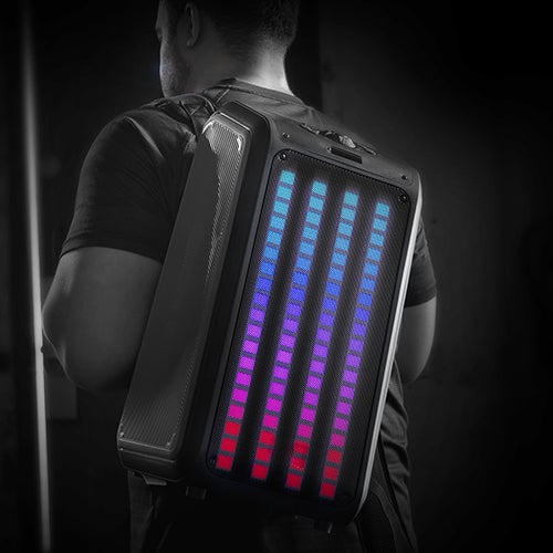 2 x 6.5" Sound Traveler Portable Backpack Speaker w TWS LED Lights (IQ-8265BT) Image 9