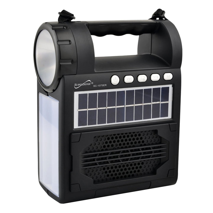 Solar Power Bluetooth Speaker with FM Radio Flashlight Lantern SC-1075ER Image 1