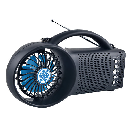 Solar Power Bluetooth Speaker with FM RadioLED Torch Light and Fan (SC-1073ERF) Image 2
