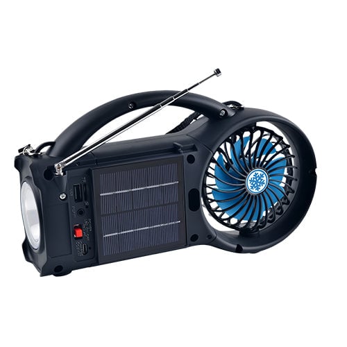 Solar Bluetooth Speaker with FM Radio LED Torch Light Fan SC-1073ERF Image 4