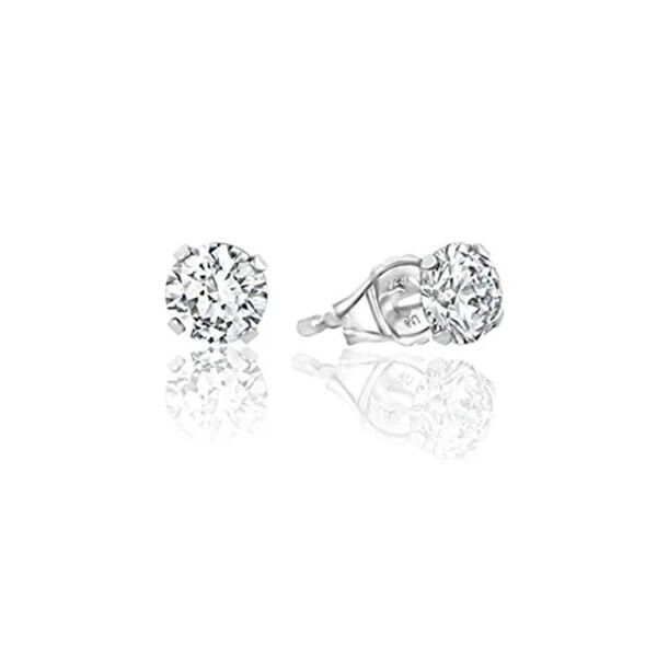 Platinum Plated Round 1-5 Cttw CZ Stud Earrings Image 1