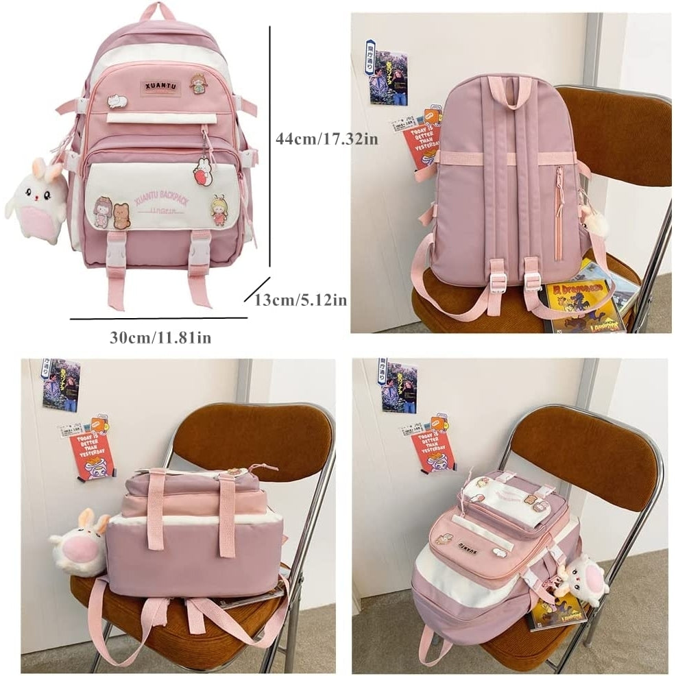 Kawaii Girls Backpack Cute Kids School Bag Large Capacity Casual Daypack Image 2