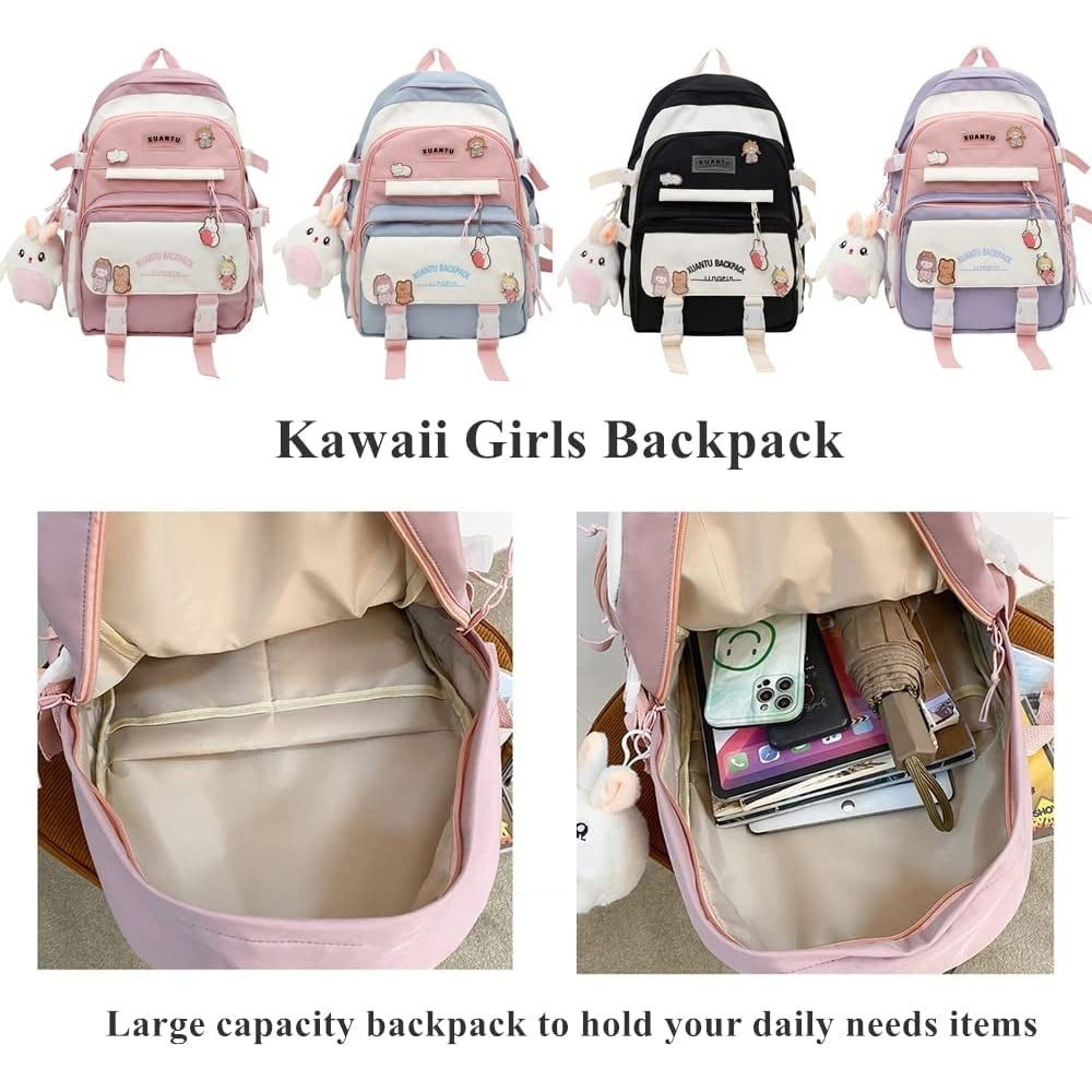 Kawaii Girls Backpack Cute Kids School Bag Large Capacity Casual Daypack Image 4