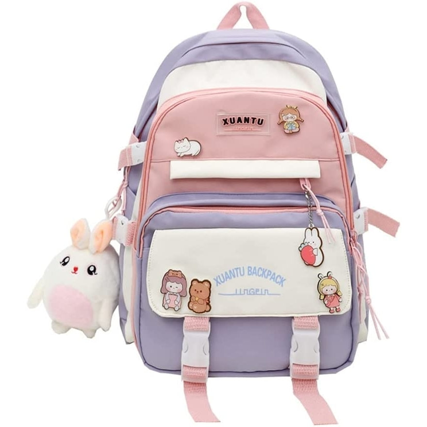 Kawaii Girls Backpack Cute Kids School Bag Large Capacity Casual Daypack Image 9