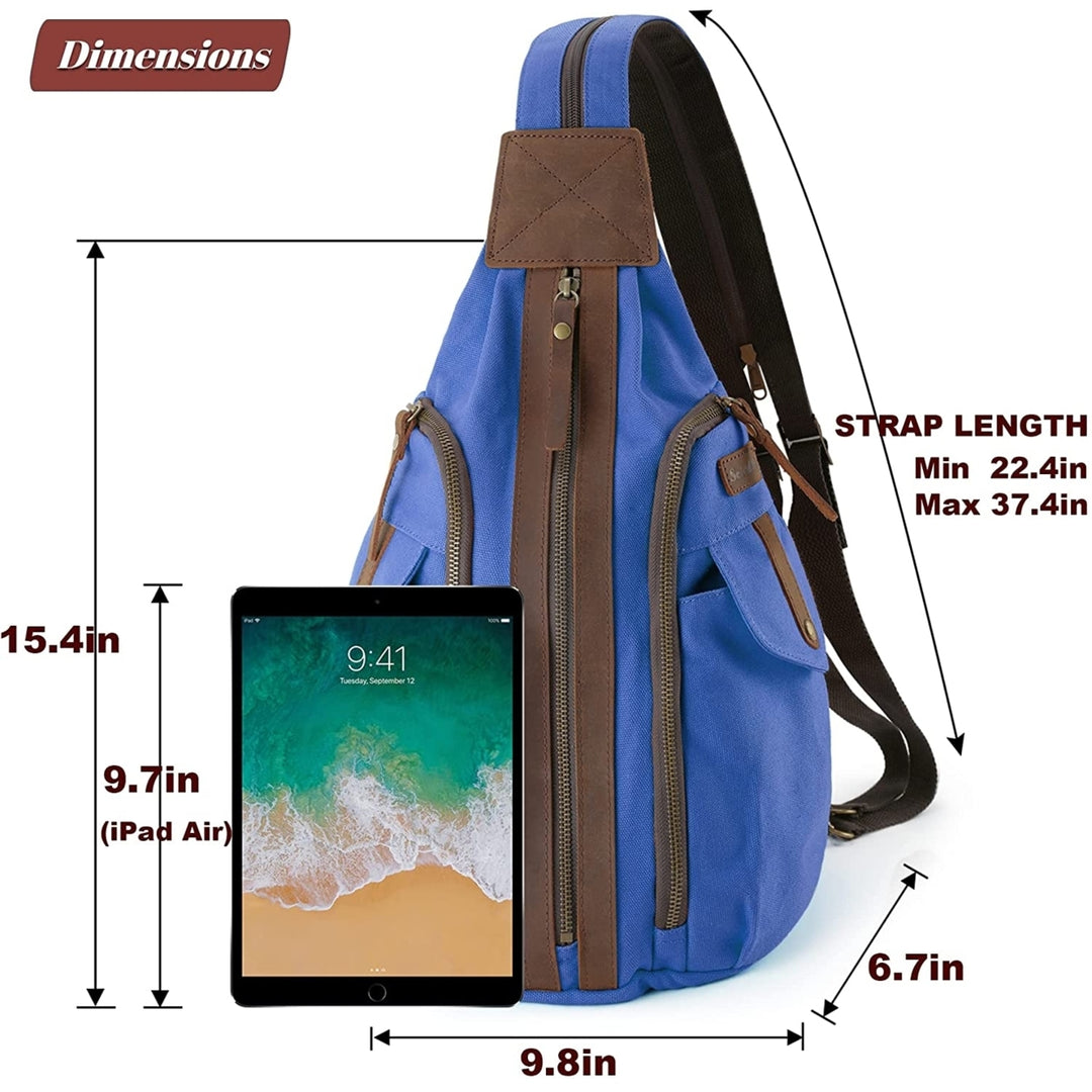 Canvas Sling Bag Small Crossbody Backpack for Women Men Casual Shoulder Daypack Outdoor Rucksack Hiking Travel Image 6