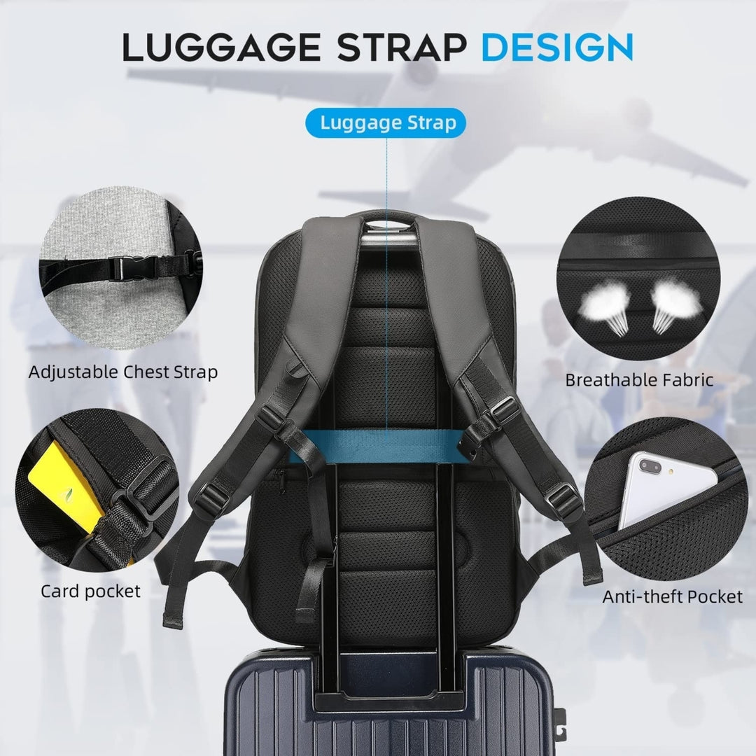 Travel Carry on Backpack 50L Expandable Flight Approved Backpacks 17.3 inch Image 7