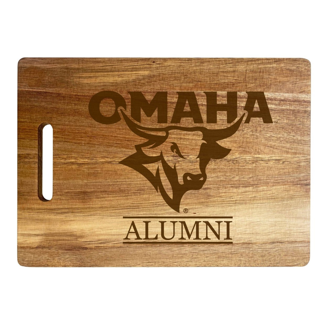 Nebraska at Omaha Showcase Acacia Wood Cutting Board - Large Central Logo Image 1