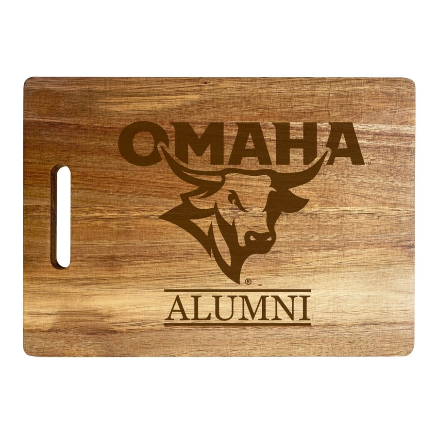 Nebraska at Omaha Showcase Acacia Wood Cutting Board - Large Central Logo Image 1