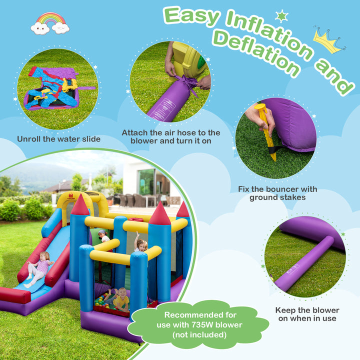 Mighty Inflatable Bounce House Castle Jumper Moonwalk Bouncer Without Blower Image 7