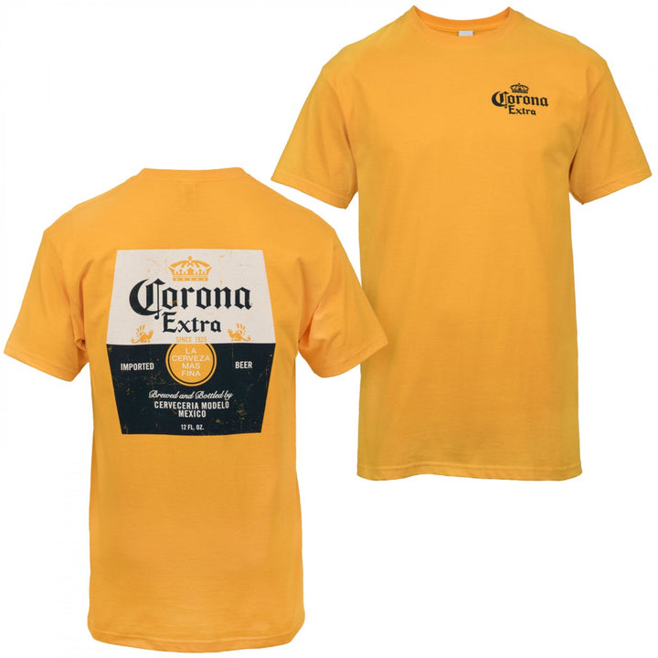 Corona Extra Distressed Label Front and Back Print T-Shirt Image 1